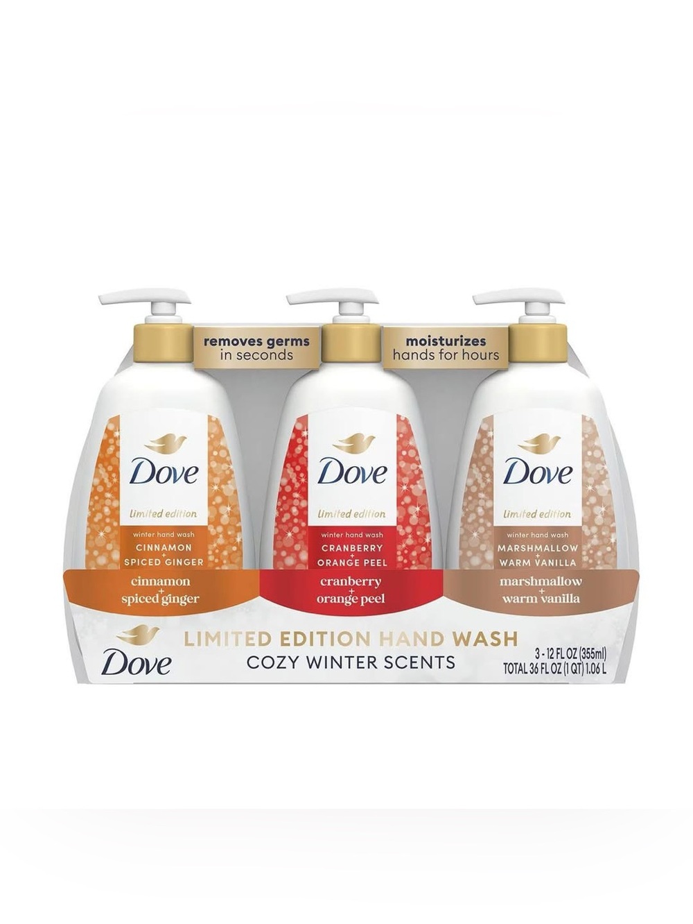 Dove Cozy Winter Scents Limited Edition Hand Wash Trio -12 oz 3 pack